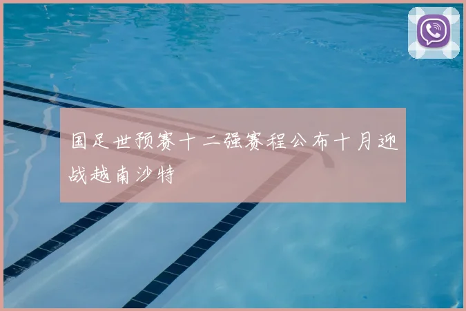 国足世预赛十二强赛程公布十月迎战越南沙特